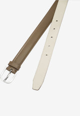Toteme Two-Tone Slim Leather Belt Brown 244-WAM1089-LE0025-379TIRAMISU_8e0f8a04-89d2-47d2-a16b-4545d7be40ae