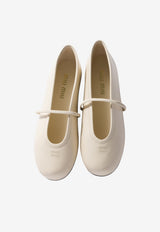 Miu Miu Calfskin Ballet Flats Ivory 5F334EF005070_F0304