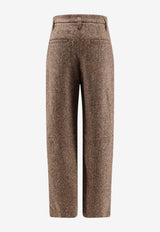 Brunello Cucinelli Mélange Wool Blend Pants Brown MD002P9302C002_BROWN_70014674