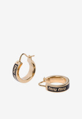 Miu Miu Enamel Hoop Earrings Black 5IO1032F6T_F0002