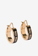 Miu Miu Enamel Hoop Earrings Black 5IO1032F6T_F0002