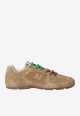 Miu Miu Washed Suede Low-Top Sneakers Beige 5E165EFD005Z5O_F0379