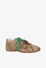 Miu Miu Washed Suede Low-Top Sneakers Beige 5E165EFD005Z5O_F0379