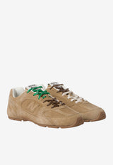 Miu Miu Washed Suede Low-Top Sneakers Beige 5E165EFD005Z5O_F0379