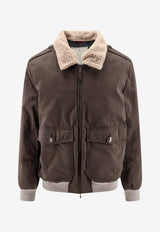 Brunello Cucinelli Zip-Up Padded Jacket Brown MG5456003CLY62_Darkbrown_70014726