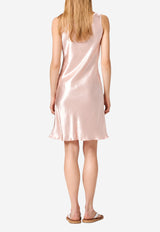 Miu Miu Logo Patch Satin Dress Pink MF6410SOOO6316_F0924