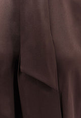 Brunello Cucinelli High-Neck Silk Top Brown MB179B1S24C9993_ESPRESSO_70014789