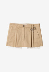 Miu Miu Lace-Up Mini Skirt Beige MG2690SOOO1UPX_F0065