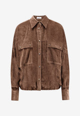 Brunello Cucinelli Long-Sleeved Corduroy Shirt Brown MG547M1V06C9812_SIGARO_70014847