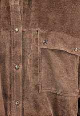 Brunello Cucinelli Long-Sleeved Corduroy Shirt Brown MG547M1V06C9812_SIGARO_70014847