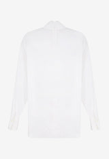 Brunello Cucinelli Long-Sleeved Blouse with Scarf White M0091B1G04C159_White_70014874