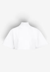 Alaïa High-Neck Cropped Top White AA9H0455J103D000_BLANC_70166751