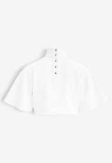 Alaïa High-Neck Cropped Top White AA9H0455J103D000_BLANC_70166751