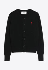 AMI PARIS Ami De Coeur Wool Cardigan Black FKC361001/T_AMI-009