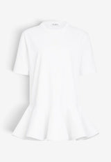 Alaïa Crinoline Peplum T-shirt White AA9I0003J103D000_BLANC_70166765