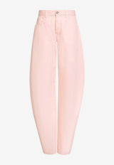 Alaïa Round Denim Pants Pink AA9P1215D028D416_ROSE PALE_70166798