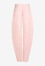Alaïa Round Denim Pants Pink AA9P1215D028D416_ROSE PALE_70166798