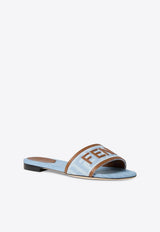 Fendi Sunshine FF Jacquard Flat Sandals Light Blue 8R8092AY2Z/T_FENDI-F1XIA