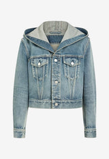 Alaïa Trucker Cropped Denim Jacket Blue AA9V1202D017CA29_HANDSAND WASH_70224428