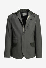 Sacai X Nylon Hooded Blazer Gray 26-04026M342_d31751dc-e51c-432d-964a-b6fdb836fe65