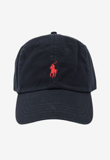 Polo Ralph Lauren Logo Embroidered Baseball Cap Black 710548524012_POLOBLACKRLRED_70224432