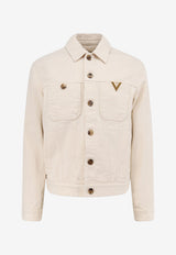 Valentino V Metal Denim Jacket Ivory 8V3DC14FB9WA03_Ivory_42176842