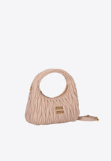 Miu Miu Small Wander Matelassé Leather Hobo Bag Pink 5BC125VOOYAN88_F0236