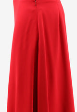 Valentino Midi Silk Skirt Red 9B3RAF681MHR9M_PARIS_70013758