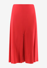Valentino Midi Silk Skirt Red 9B3RAF681MHR9M_PARIS_70013758
