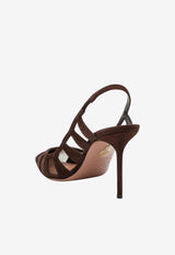 Aquazzura Screen 85 Slingback Suede Pumps Brown SEEMIDP0SFE/T_AQUA-ESP