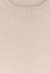Brunello Cucinelli Wool Crewneck Sweater Beige M2200100CEP23_BURRONEBBIA_70014813