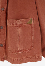Chloé Washed Denim Shirt Brown CH26ADV09255237_Crimson Brown_70014666