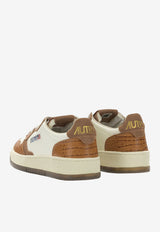 Autry Medalist Croc-Embossed Leather Sneakers Beige AULWCZ04_a4283ba3-b960-413e-892b-5d3b280036f5