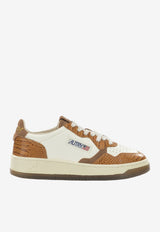 Autry Medalist Croc-Embossed Leather Sneakers Beige AULWCZ04_a4283ba3-b960-413e-892b-5d3b280036f5