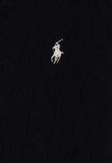 Polo Ralph Lauren Cable Knit V-neck Sweater Black 211971866005_POLOBLACK_70027185