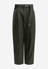 Sacai Typewriter Parachute Pants Dark Green 26-04043M531_9f6d3f71-3347-498d-9d58-b9365f17d123