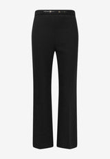 Elisabetta Franchi Monogram Flared Pants Black PA19866E2110_Black_70224468