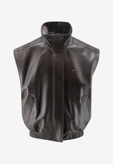 Balenciaga High-Neck Leather Vest Brown A002FVTUS302505_Moka_70224478