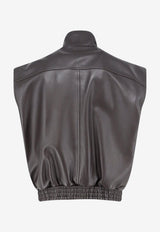 Balenciaga High-Neck Leather Vest Brown A002FVTUS302505_Moka_70224478