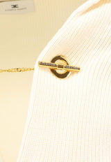 Elisabetta Franchi V-neck Knit Dress Cream AM01S66E2193_BURRO_70224483