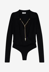 Elisabetta Franchi Jewel Charm Bodysuit Black BK03S66E2110_Black_70281251