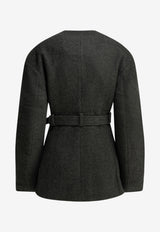 GANNI Belted Wool Coat Black A1130013252_b4f52b49-448c-40ee-bff0-d8a3d601b2d4