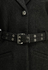 GANNI Belted Wool Coat Black A1130013252_b4f52b49-448c-40ee-bff0-d8a3d601b2d4