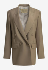 Valentino Double-Breasted Mohair Blazer Beige 9B3CE5V5A6DLX7_609318a8-f3ca-4ae0-aff1-bfdf22cab9b8