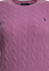 Polo Ralph Lauren Cable Knit Logo Sweater Purple 211971865506THISTLE PINK_5a8a324f-8870-4a5c-a3a1-a1ee00b194dc