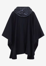 Wool Draped Zipped Poncho