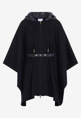 Wool Draped Zipped Poncho