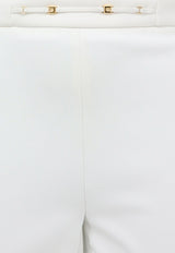 Elisabetta Franchi Monogram Flared Pants Ivory PA19866E2360_Avorio_70224496