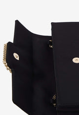 Roger Vivier Efflorescence Satin Clutch Bag with Crystal-Buckle Black RBWAMCD0200-RS0-B999