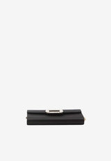 Roger Vivier Efflorescence Satin Clutch Bag with Crystal-Buckle Black RBWAMCD0200-RS0-B999